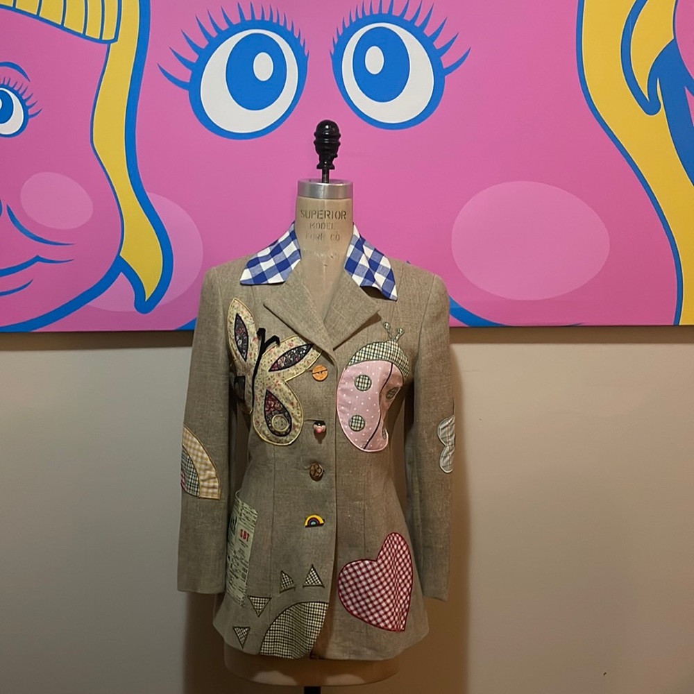 Moschino Cheap Chic Linen Butterfly Lady Bug Blazer - Picture 1 of 16